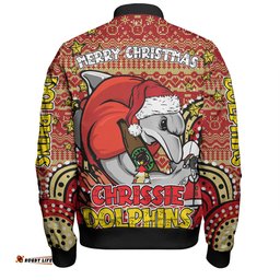 Amazing Aussie Redcliffe Dolphins Christmas Custom Christmas Knit Patterns Vintage Jersey Ugly Bomber Jacket