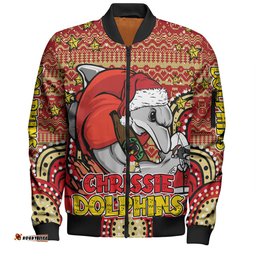 Amazing Aussie Redcliffe Dolphins Christmas Custom Christmas Knit Patterns Vintage Jersey Ugly Bomber Jacket