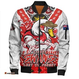 Amazing Aussie Sydney Swans Ripped Legacy Of The Game The ANZAC Spirit Lives On Bomber Jacket