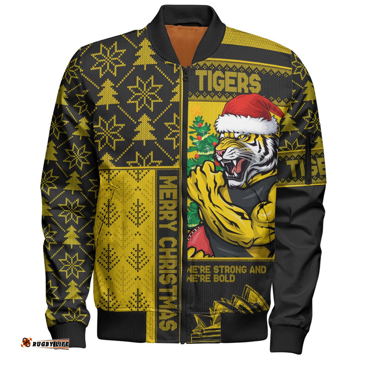 Amazing Aussie Richmond Merry Christmas Knit Style Festive Spirit Bomber Jacket