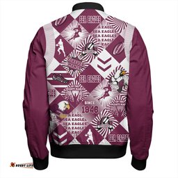 Amazing Aussie Manly Warringah Sea Eagles Argyle Patterns Style Tough Fan Rugby For Life Bomber Jacket
