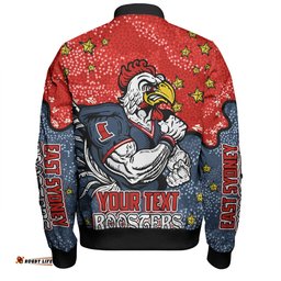 Amazing Aussie Sydney Roosters Custom Team With Dot And Star Patterns For Tough Fan Bomber Jacket