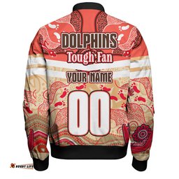 Amazing Aussie Redcliffe Dolphins Custom Redcliffe Dolphins For Life With Aboriginal Style Bomber Jacket