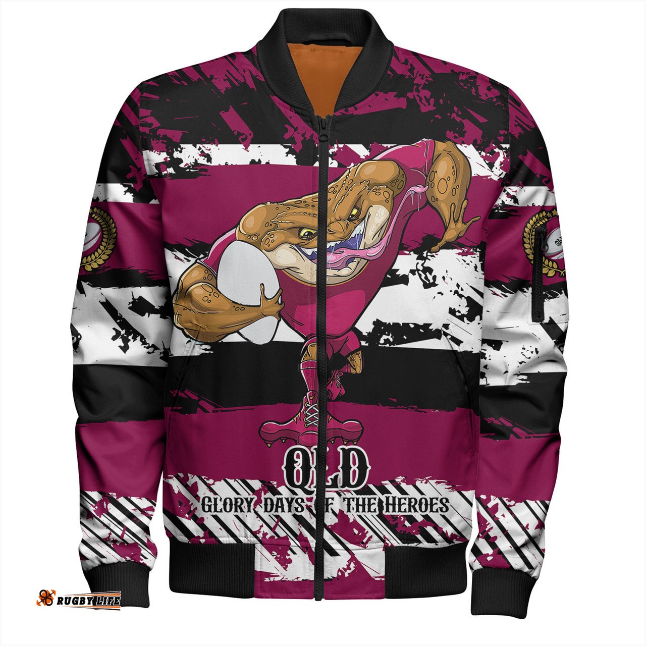 Amazing Aussie Cane Toads Sport Theme Song Inspired Bomber Jacket