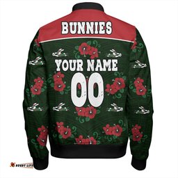 Amazing Aussie South Sydney Rabbitohs Bunnies With Maori Patterns Bomber Jacket