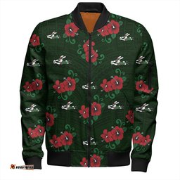Amazing Aussie South Sydney Rabbitohs Bunnies With Maori Patterns Bomber Jacket