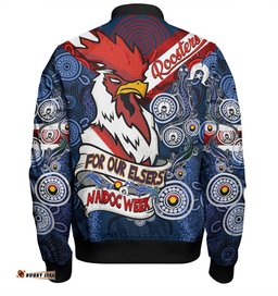 Amazing Aussie Sydney Roosters Naidoc Week Custom Sydney Roosters Naidoc WeekFor Our Elders Dot Art Style With Lizard Bomber Jacket