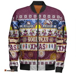 Amazing Aussie Manly Warringah Sea Eagles Christmas Aboriginal Custom Indigenous Knitted Ugly Xmas Style Bomber Jacket