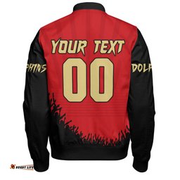Amazing Aussie Redcliffe Dolphins Heart Of A Fighter Tough And Fearless Bomber Jacket