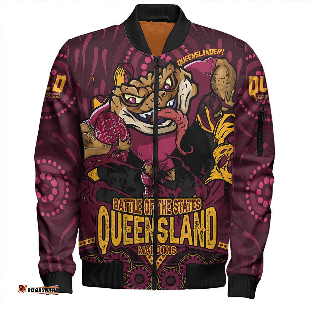 Amazing Aussie Queensland Maroons State Crusher Maroons Bomber Jacket