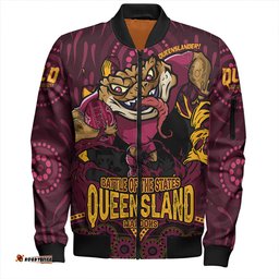 Amazing Aussie Queensland Maroons State Crusher Maroons Bomber Jacket