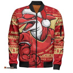 Amazing Aussie Redcliffe Dolphins Ugly Knit Style For Christmas Game Fans Bomber Jacket