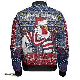 Amazing Aussie Sydney Roosters Christmas Custom Christmas Knit Patterns Vintage Jersey Ugly Bomber Jacket