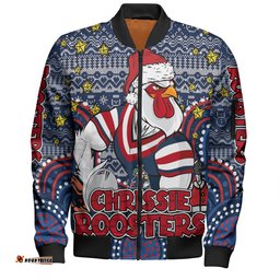 Amazing Aussie Sydney Roosters Christmas Custom Christmas Knit Patterns Vintage Jersey Ugly Bomber Jacket