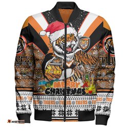 Amazing Aussie Wests Tigers Christmas Custom Tigers Santa Aussie Big Things Bomber Jacket