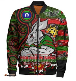 Amazing Aussie South Sydney Rabbitohs Custom Bunnies For Our Elders Hoodie Bomber Jacket