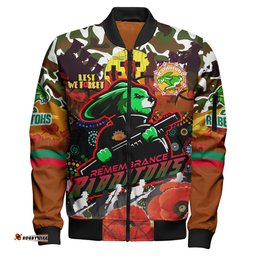 Amazing Aussie South Sydney Rabbitohs Camouflage Anzac Poppy Souths Anzac Lest We Forget Spirit Bomber Jacket