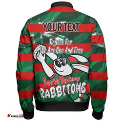 Amazing Aussie South Sydney Rabbitohs Happy Australia Day We Are One And Free Bomber Jacket