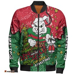 Amazing Aussie South Sydney Rabbitohs Custom Let's Get Lit Chrisse Pressie Bomber Jacket