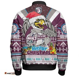 Amazing Aussie Manly Warringah Sea Eagles Christmas Custom Manly Santa Aussie Big Things Bomber Jacket