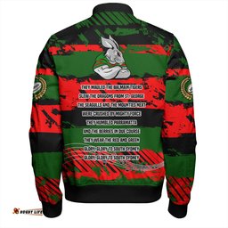 Amazing Aussie South Sydney Rabbitohs Theme Song Inspired Bomber Jacket