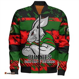 Amazing Aussie South Sydney Rabbitohs Theme Song Inspired Bomber Jacket