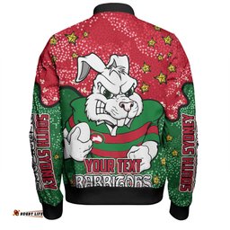 Amazing Aussie South Sydney Rabbitohs Team With Dot And Star Patterns For Tough Fan Bomber Jacket