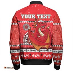 Amazing Aussie St. George Illawarra Dragons Christmas Custom Ugly Xmas And Aboriginal Patterns For Die Hard Fan Bomber Jacket