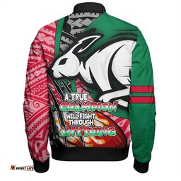 Amazing Aussie South Sydney Rabbitohs Grand Final A True Champion Will Fight Through Anything With Polynesian Patterns Bomber Jacket