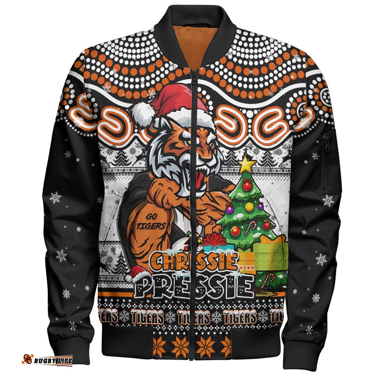 Amazing Aussie Wests Tigers Aussie Ugly Christmas For Die Hard Fan Supporters Bomber Jacket