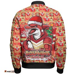 Amazing Aussie Redcliffe Dolphins Merry Ugly Christmas Comic Style Bomber Jacket