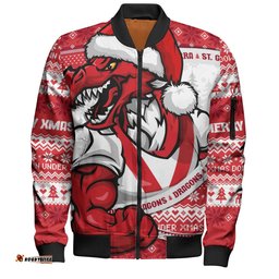 Amazing Aussie St. George Illawarra Dragons Ugly Knit Style For Christmas Game Fans Bomber Jacket
