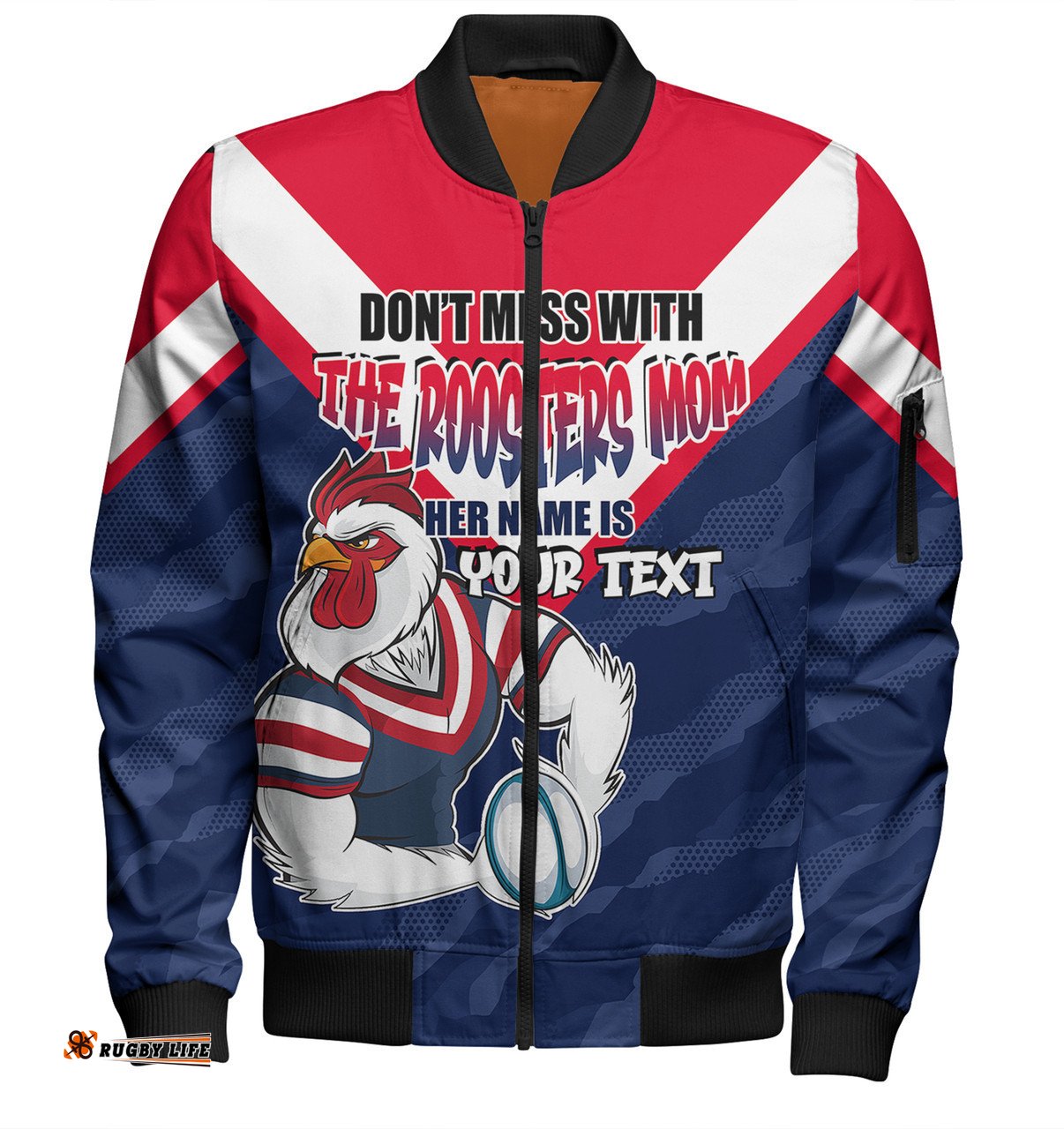 Amazing Aussie Sydney Roosters Mother's Day Screaming Mom and Crazy Fan Bomber Jacket