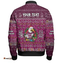 Amazing Aussie Manly Warringah Sea Eagles Christmas Custom Chrissie Spirit Bomber Jacket