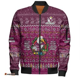 Amazing Aussie Manly Warringah Sea Eagles Christmas Custom Chrissie Spirit Bomber Jacket