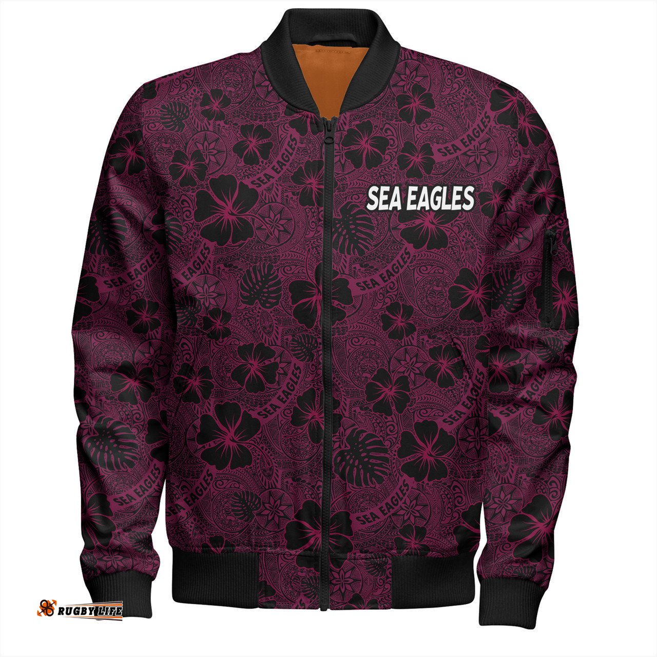 Amazing Aussie Manly Warringah Sea Eagles Scream With Tropical Patterns Bomber Jacket