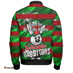 Amazing Aussie South Sydney Rabbitohs Happy Australia Day We Are One And Free V2 Bomber Jacket