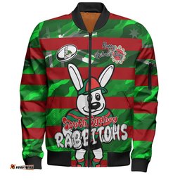 Amazing Aussie South Sydney Rabbitohs Happy Australia Day We Are One And Free V2 Bomber Jacket