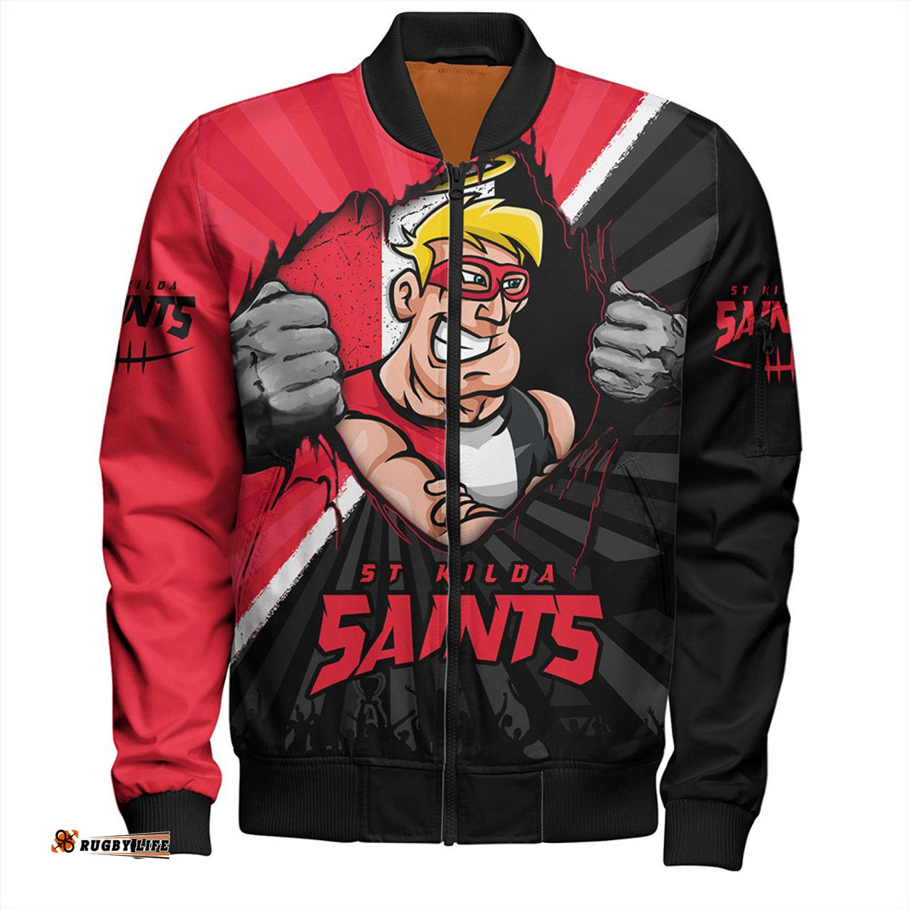 Amazing Aussie St Kilda Breaking Through Fan Design Bomber Jacket
