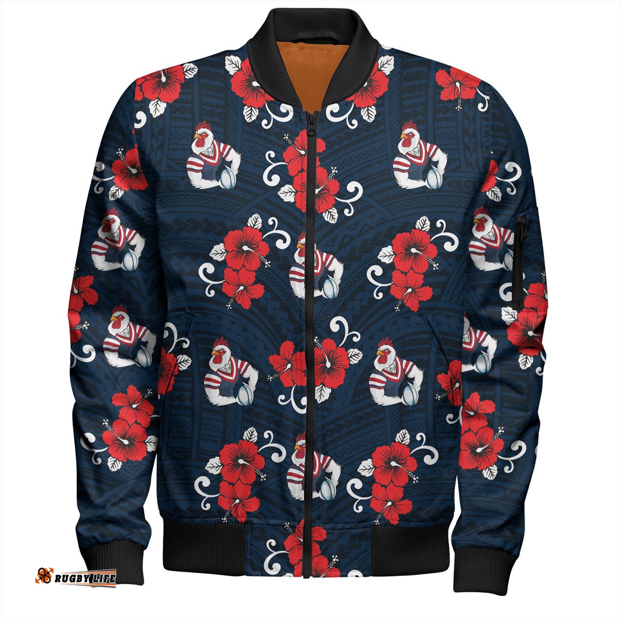 Amazing Aussie Sydney Roosters With Maori Pattern Bomber Jacket
