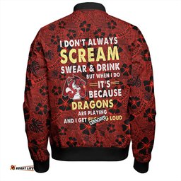 Amazing Aussie St. George Illawarra Dragons Scream With Tropical Patterns Bomber Jacket