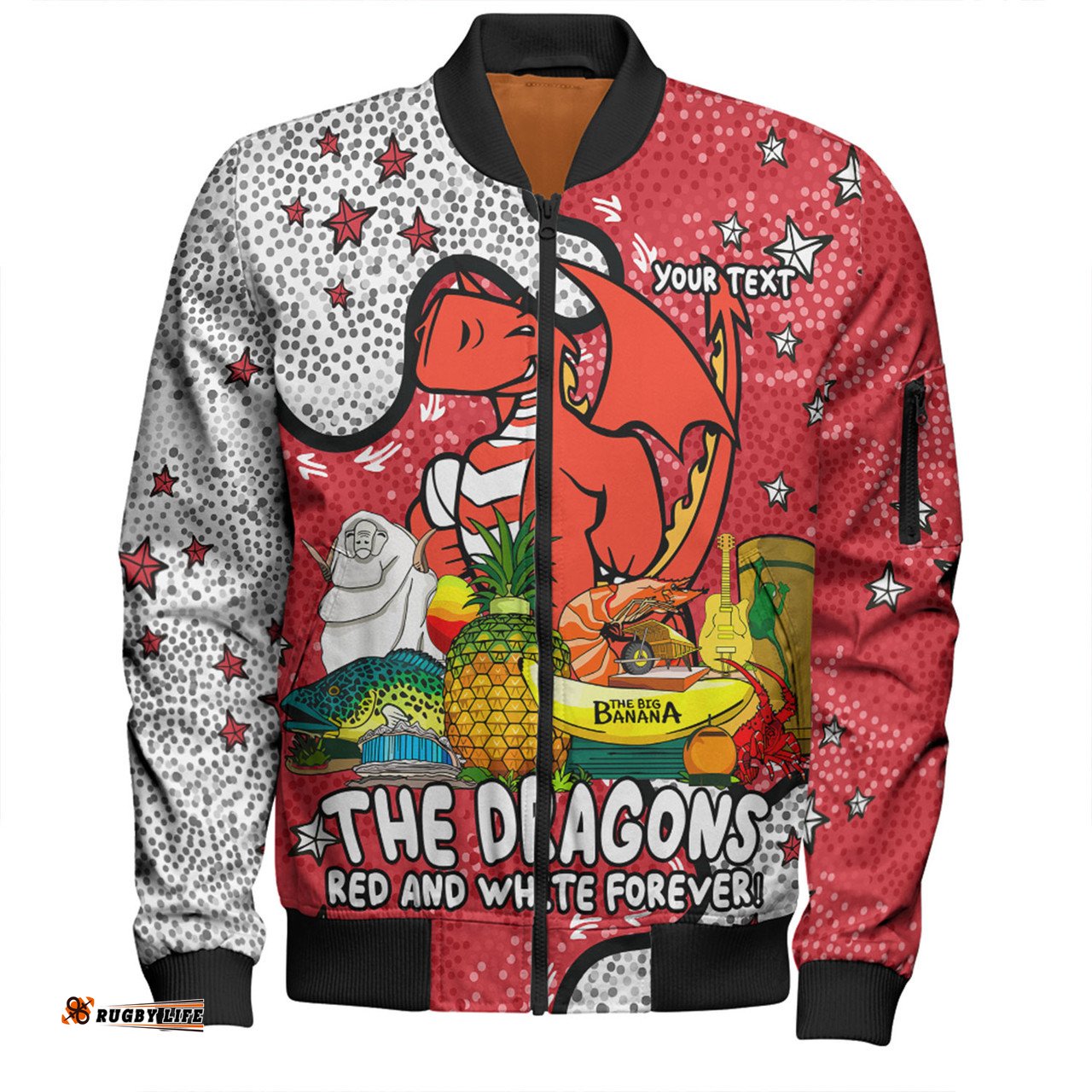 Amazing Aussie St. George Illawarra Dragons Custom Australian Big Things Bomber Jacket