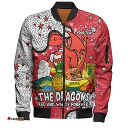 Amazing Aussie St. George Illawarra Dragons Custom Australian Big Things Bomber Jacket