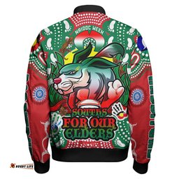 Amazing Aussie South Sydney Rabbitohs Custom Souths Super Bunny Naidoc Week For Our Elders Aboriginal Inspired Bomber Jacket