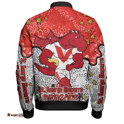 Amazing Aussie St. George Illawarra Dragons Custom Team With Dot And Star Patterns For Tough Fan Bomber Jacket