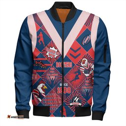 Amazing Aussie Sydney Roosters Argyle Patterns Style Tough Fan Rugby For Life Bomber Jacket
