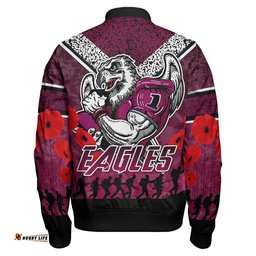 Amazing Aussie Manly Warringah Sea Eagles Custom Anzac Manly Warringah Sea Eagles Bomber Jacket
