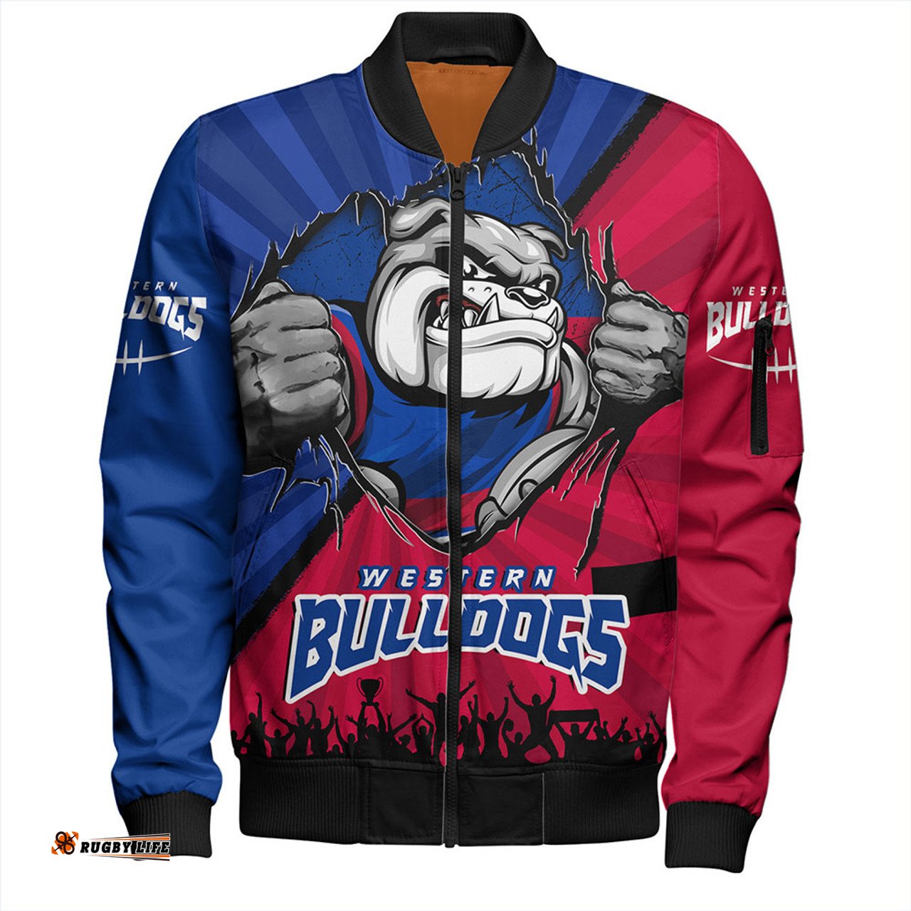 Amazing Aussie Western Bulldogs Breaking Through Fan Design Bomber Jacket