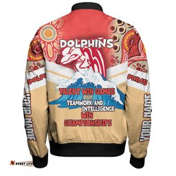 Amazing Aussie Redcliffe Dolphins Custom Talent Win Games But Teamwork And Intelligence Win Championships With Aboriginal Style Bomber Jacket