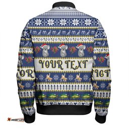 Amazing Aussie Victoria Big Things Christmas Custom Giant Koala And Murray Cod Bomber Jacket